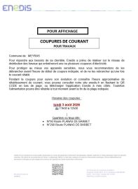 3 août : coupure de courant