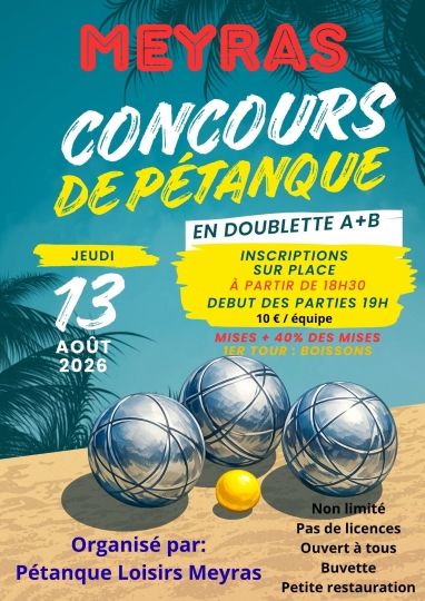 CONCOURS DE PETANQUE LE 13 AOUT 2026