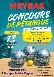 CONCOURS DE PETANQUE LE 13 AOUT 2026
