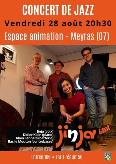 CONCERT JINJA 4TET LE VENDREDI 28 AOUT