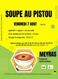 SOUPE AU PISTOU ORGANISEE PAR L'EAU VIVE LE 7 AOUT 2026