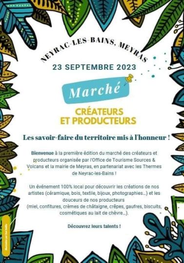 sam 23 septembre - Marché des créateurs et producteurs